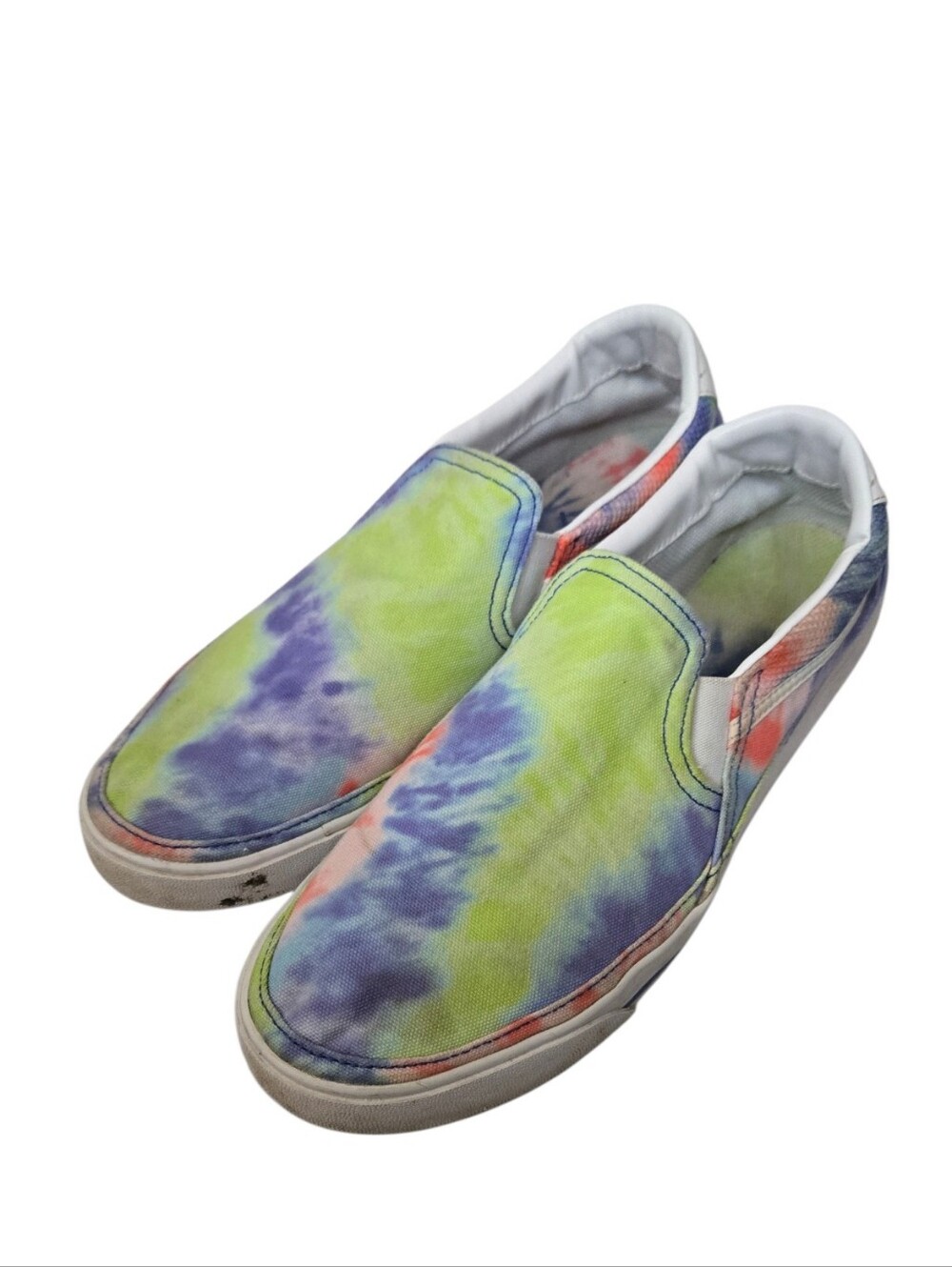 Nike Mens Court Legacy Tie-Dye Slip-On Shoes In Green Purple & Orange